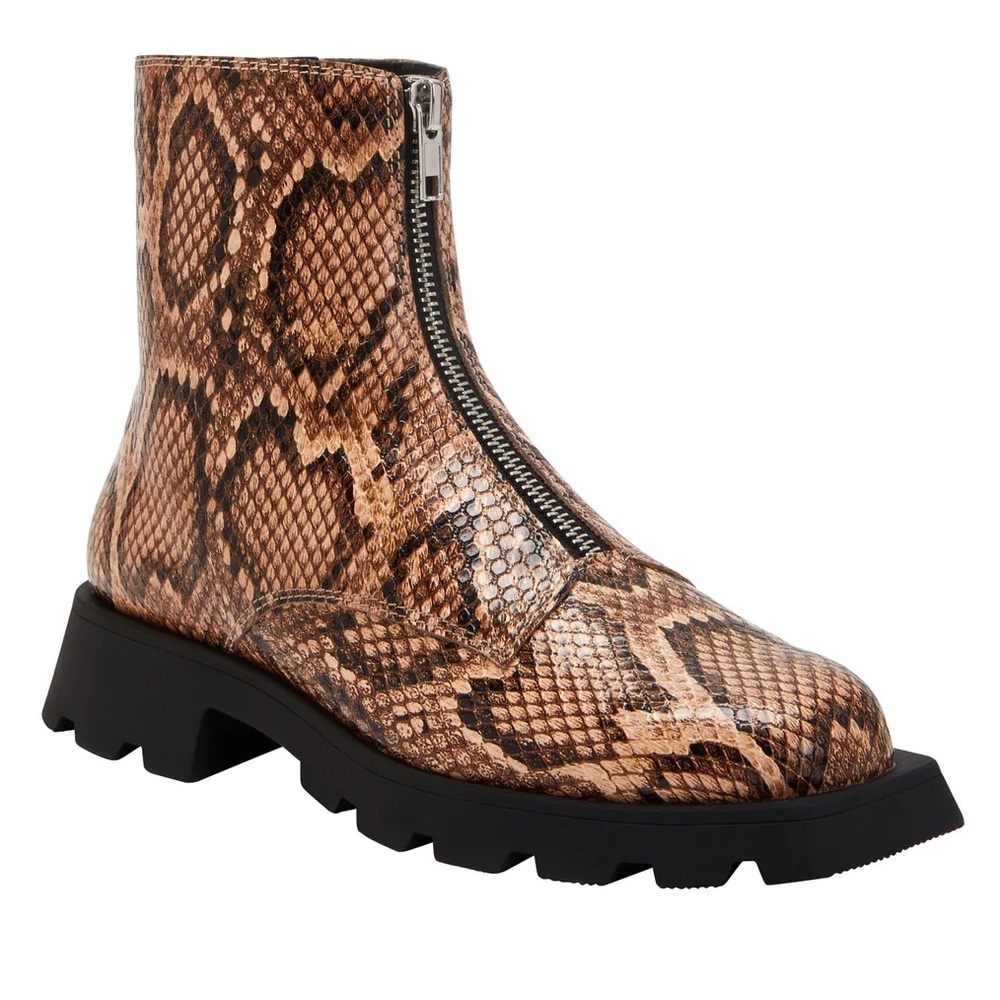 Katy Perry the daarling combat boot true taupe multi new in box size 8M snake